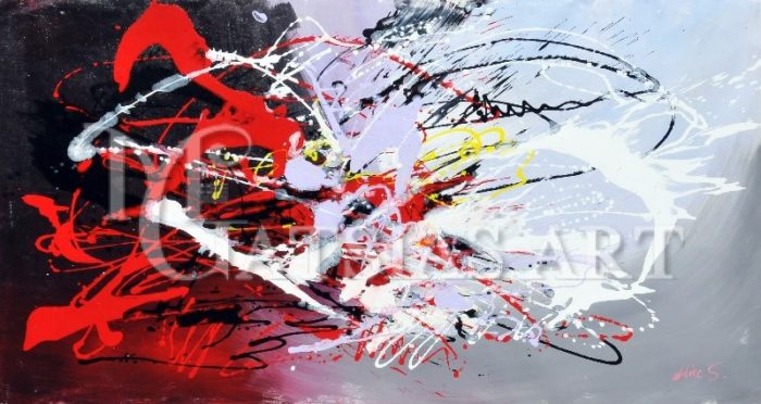 ABSTRACT OIL PAINTING ( BLACK,GREY,RED)