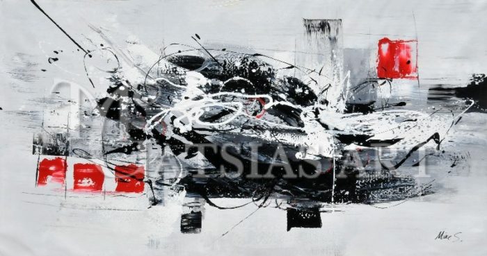 ABSTRACT OIL PAINTING ( BLACK-RED )